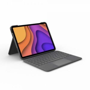 Logitech Folio Touch - tastiera e custodia Folio - con trackpad - retroilluminato - connettore Apple Smart - QWERTZ - tedesco - grigio Oxford - per Apple iPad Air da 10,9 pollici (4a generazione, 5a generazione)