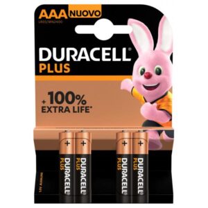 Duracell DUR-141117, Batteria usa e getta, AAA, Alcalino, 1,5 V, 4 pezzo(i), 10 anno(i)