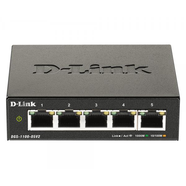 D-Link DGS 1100-05V2 - Interruttore - Intelligente - 5 x 10/100/1000