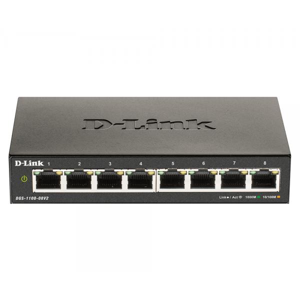 D-Link DGS 1100-08V2 - Interruttore - Intelligente - 8 x 10/100/1000