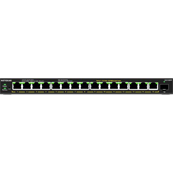 Netgear Plus GS316EPP - Switch - gestito - 15 x 10/100/1000 (PoE+)