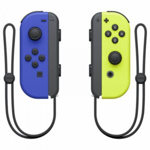 Coppia di joystick Joy-Con sinistro blu e destro giallo neon