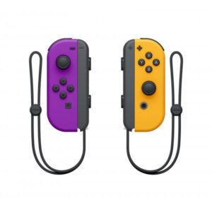 Coppia di Joy-Con sinistra neon viola e destra neon arancione destra