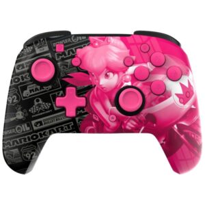 PDP - Controller wireless Glow per Nintendo Switch e Switch OLED - Grand Prix Peach - Nero e rosa