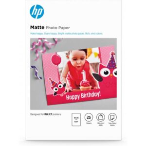 Carta fotografica opaca HP, 180 g / m2, 10 x 15 cm, 25 fogli (7HF70A)