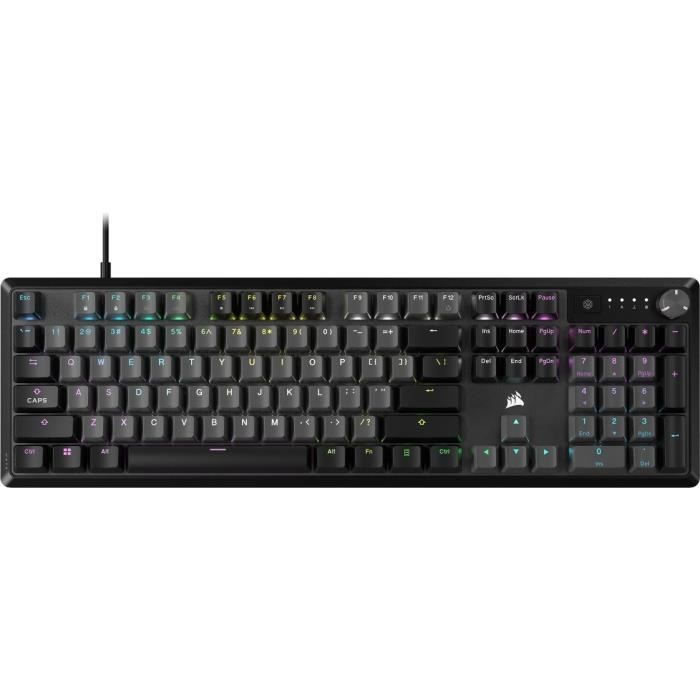 Tastiera da gioco meccanica - CORSAIR - K70 CORE RGB - Interruttori lineari CORSAIR Red - Insonorizzazione - Rotella - Grigia