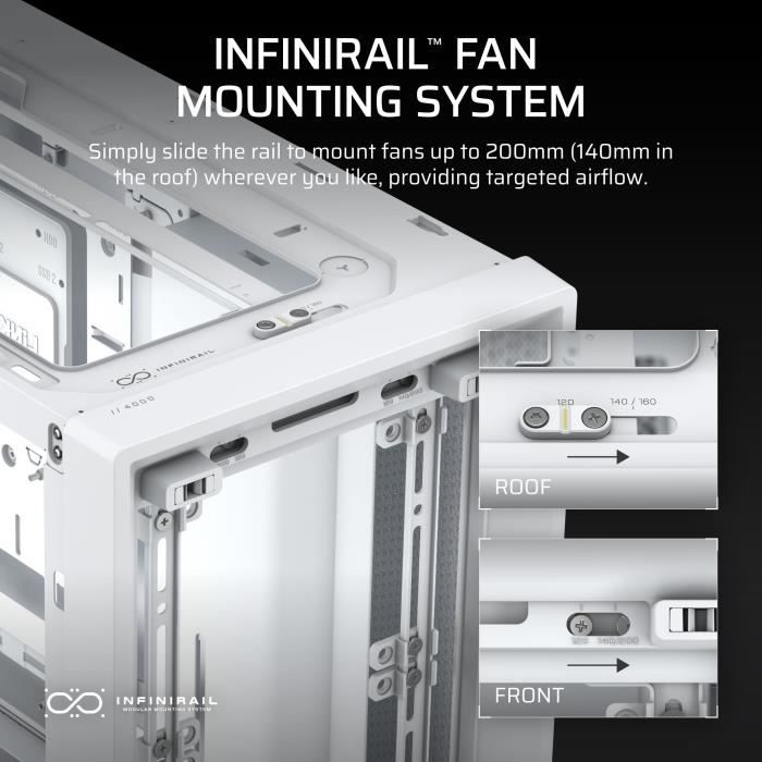 Case per PC - CORSAIR - Serie FRAME 4000D - Mid-Tower - Bianco