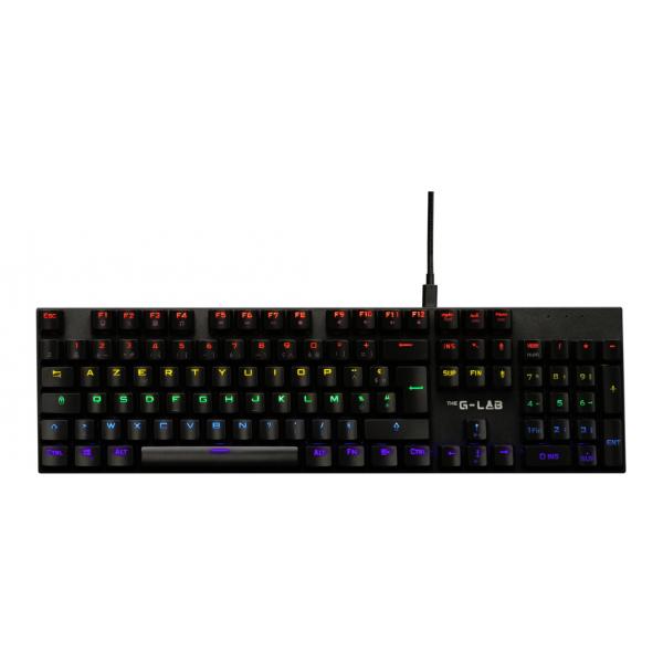 Tastiera da gioco meccanica - THE G-LAB - KEYZ -CARBON -EX/FR - Retroilluminata - Interruttore blu - Poggiapolsi - FR