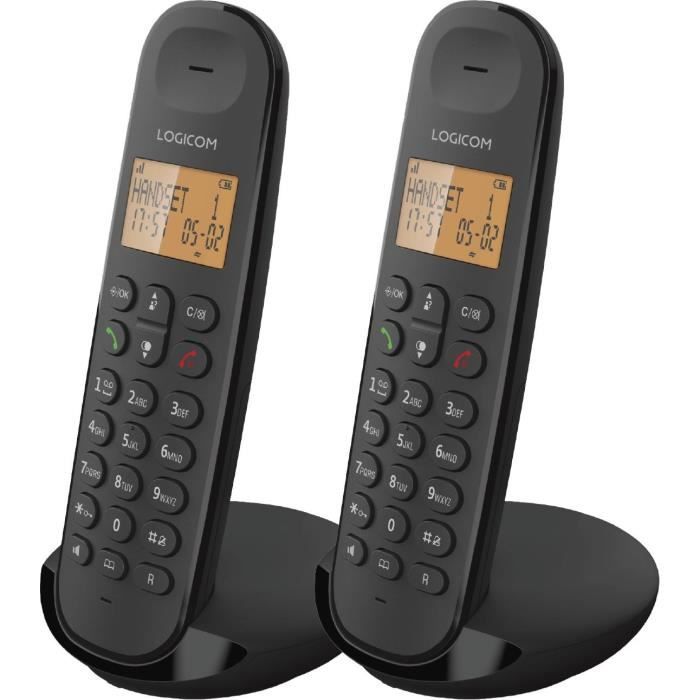 Telefono fisso cordless - LOGICOM - DECT ILOA 250 DUO - Nero - Senza segreteria telefonica