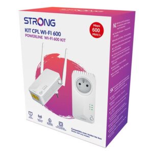 Kit CPL - STRONG - Powerline Wi-Fi 600 Duo - Modulo Wi-Fi, Access Point 300 MB