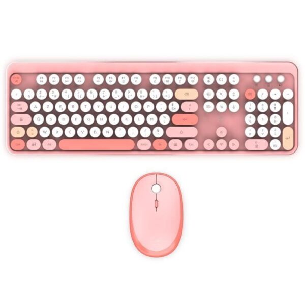 Combo tastiera + mouse wireless - MOBILITY LAB - Colore puro - Rosa - Design ergonomico - Digitazione discreta