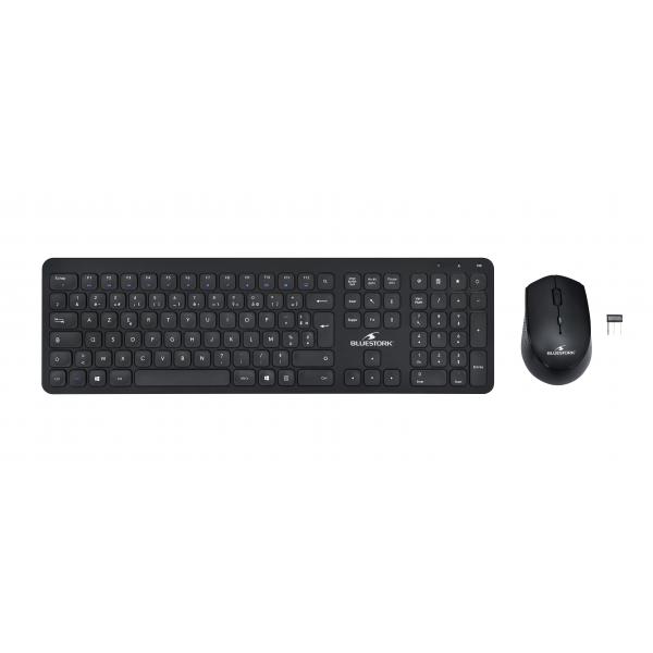 Pacchetto mouse tastiera nera wireless SLIM