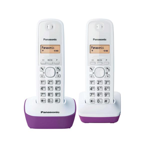 Telefono Panasonic KX-TG1612FRF Duo senza FIl senza segreteria bianca viola