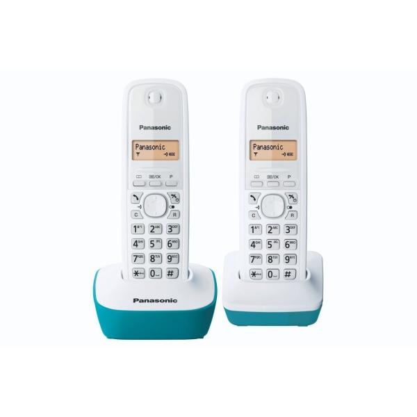 Telefono wireless Panasonic KX-TG1612FRC Duo senza segreteria bianca blu