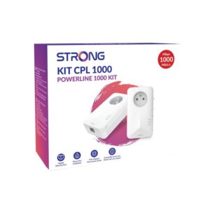 Kit CPL - STRONG - Powerline 1000 Duo - Presa Filtrata - 2 Adattatori - Alta velocità fino a 1000 Mbit/s