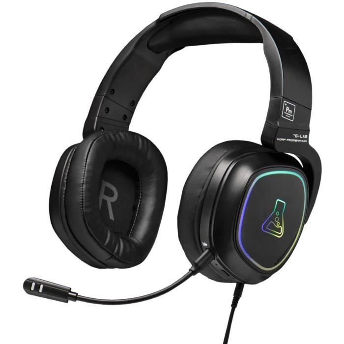 Cuffie da gioco - THE G-LAB - KORP-PROMETHIUM - Wireless + Bluetooth - Compatibile con PC, PS4, XboxOne - Nero