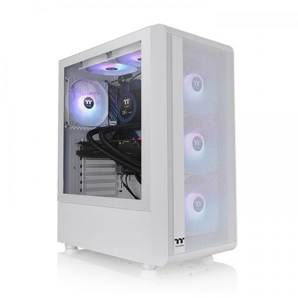 Case PC Mid Tower senza alimentatore - THERMALTAKE S200 TG ARGB (Bianco) - ATX/Micro ATX - 3x120mm A-RGB - USB 3.0/2.0 - Vetro temperato