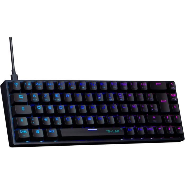 Tastiera da gioco - The G-Lab - KEYZ TITAN - Meccanica (interruttore rosso) - Cablata - RGB - Nera