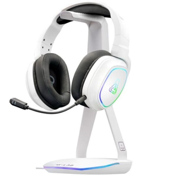 Supporto per cuffia/auricolare - THE G-LAB - K-STAND HYDROGEN - 2 porte USB - Bianco