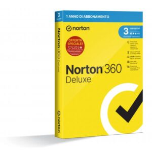 NORTON 360 Deluxe 2023 ATTACH 25GB IT 1 USER 3 DEVICE 12MO GENERIC ATTACH RSP MM GUM *PER VENDITA ABBINATA CON PC O NB* 21429480