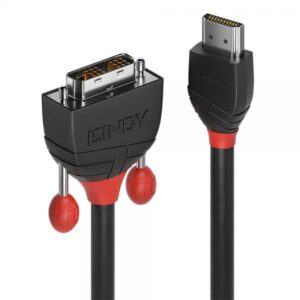 CAVO LINDY HDMI TO DVI-D(18+1), M/M, 2MT, "Black Line", NERO, 36272