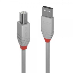 LINDY CAVO USB 2.0 A/B ANTHRA LINE GRIGIO, 2M