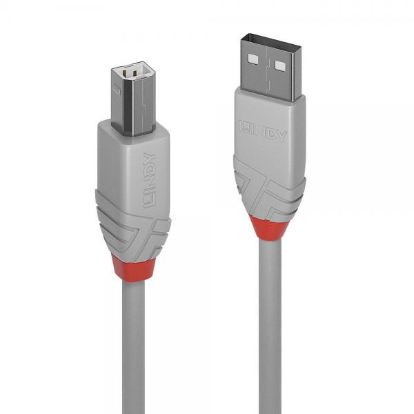 LINDY CAVO USB 2.0 A/B ANTHRA LINE GRIGIO, 2M