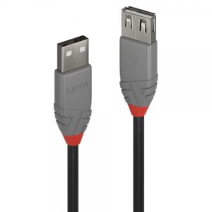 CAVO LINDY USB A 2.0 TO USB A, M/F, 3MT, (PROLUNGA) "Anthra Line", NERO, 36704