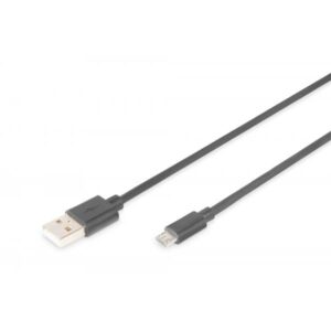 CAVO DIGITUS USB 2.0 A TO USB MICRO B, M-M, 1MT, SCHERMATO,NERO, AK112001