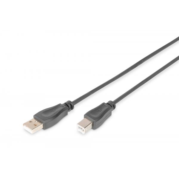 CAVO DIGITUS USB 2.0 A TO USB B, M/M, 3MT, (TIPO STAMPANTE), NERO, AK-300105-030-S