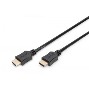 CAVO DIGITUS HDMI TO HDMI,M/M, 2MT, 4K 3D ETHERNET, CONNETTORI DORATI,TRIPLA SCHERMATURA, NERO, AK330107020S