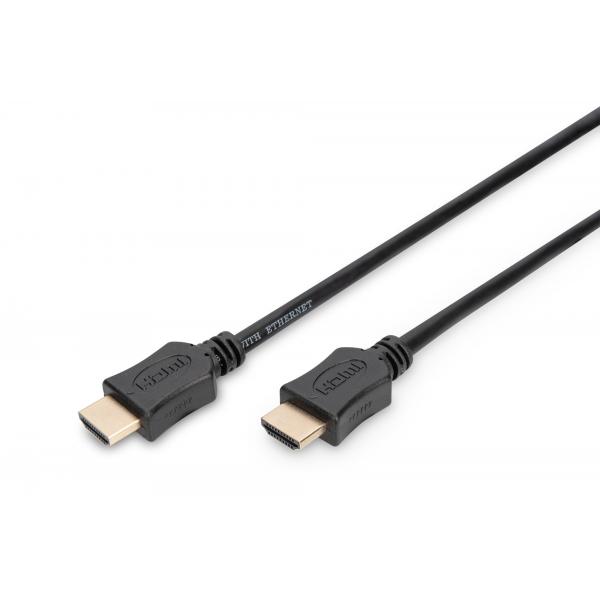 CAVO DIGITUS HDMI TO HDMI, M/M, 3MT, 4K 3D CON ETHERNET CONNETTORI DORATI, TRIPLA SCHERMATURA, NERO, AK330107030S