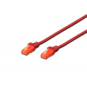 CAVO RETE DIGITUS CAT. 6 UTP NON SCHERMATO LSZH ROSSO 25cm