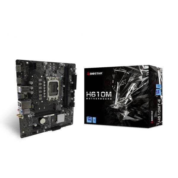 MB BIOSTAR H610MT-E LGA1700 (ALDER LAKE) 2DDR4 HDMI+DP PCIE -  Type-C port (1 via internal headers), M.2 MATX