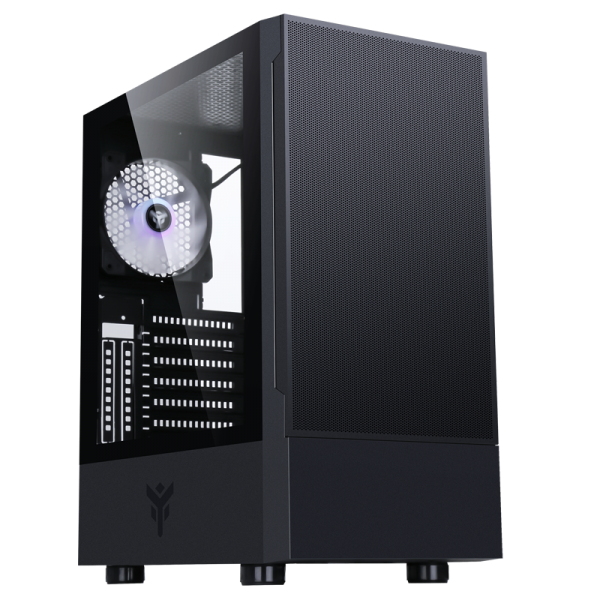 CASE ITEK M.TOWER "SIISBE 3.0" GAMING  USB3, 3*12cm fan ARGB, Trasp Wind, -  ITGCASIB30