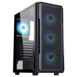 CASE ITEK M.TOWER "SIX TRIANGLE" GAMING  2*USB,1*USB3, 4*12cm fan ARGB, Trasp Wind, -  ITGCAST33B