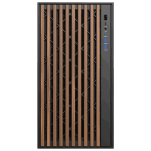 CASE ITEK TOWER "Case WOODY" Gaming Tower 2*USB3,1*USB-C 3*12cm fan ARGB,  Temp Glass Side Panel, NERO+Wood Front -  ITGCAWO28B