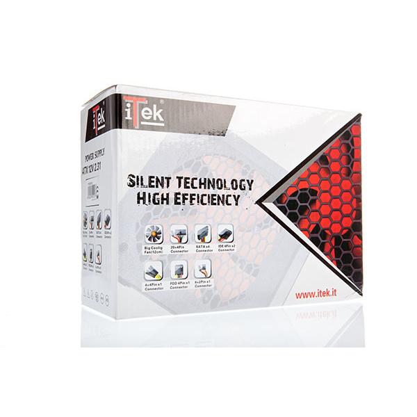 ALIMENTATORE ITEK 650W ATX DESERT VENTOLA 12CM - 4 CONN. SATA - ADATTATORE 20+4 PIN - Active PFC - ITPSD650