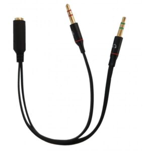 CAVO LINK SDOPPIATORE AUDIO PER CUFFIE CON MICROFONO CON 1 CONNETTORE 3.5" SU SCHEDA AUDIO CON 2 CONNETTORI 3,5MM -LKADAT137