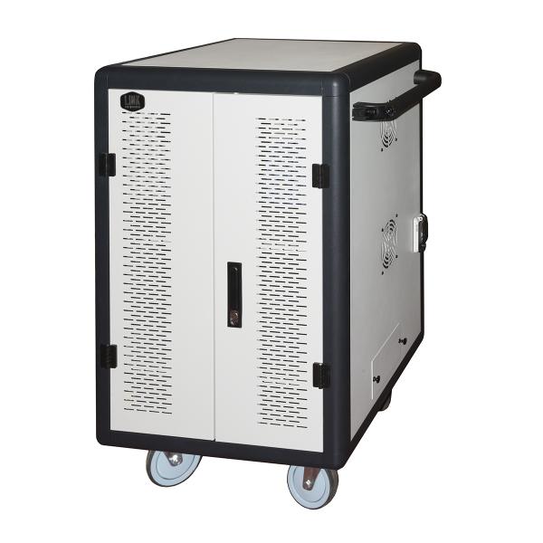 ARMADIO CARRELLO RICARICA 30 TABLET/ 24 NB CON RUOTE MULTIPRESE INCLUSE VENTOLE PORTA IN ACCIAIO TRAFORATA COLORE GRIGIO LKSCA30