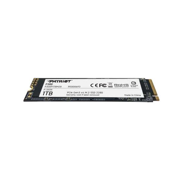 SSD PATRIOT  1TB P300 M.22280 PCIe Gen3 x4 READ:1700MB WRITE:1650 MB/S - P300P1TBM28