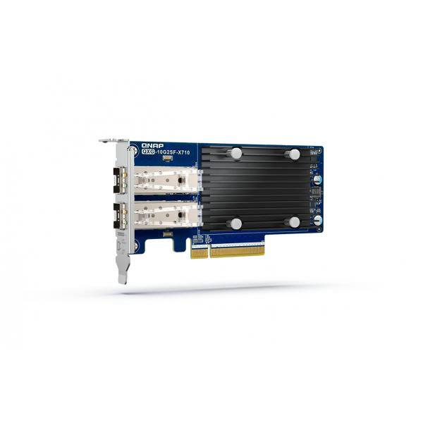 QNAP Dual-port SFP+ 10GbE network expansion card; low-profile form factor; PCIe Gen3 x8 - QXG-10G2SF-X710