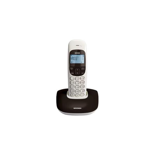 TELEFONO CORDLESS BRONDI NICE BICOLORE NERO/BIAN RUBRICA/ID CALL
