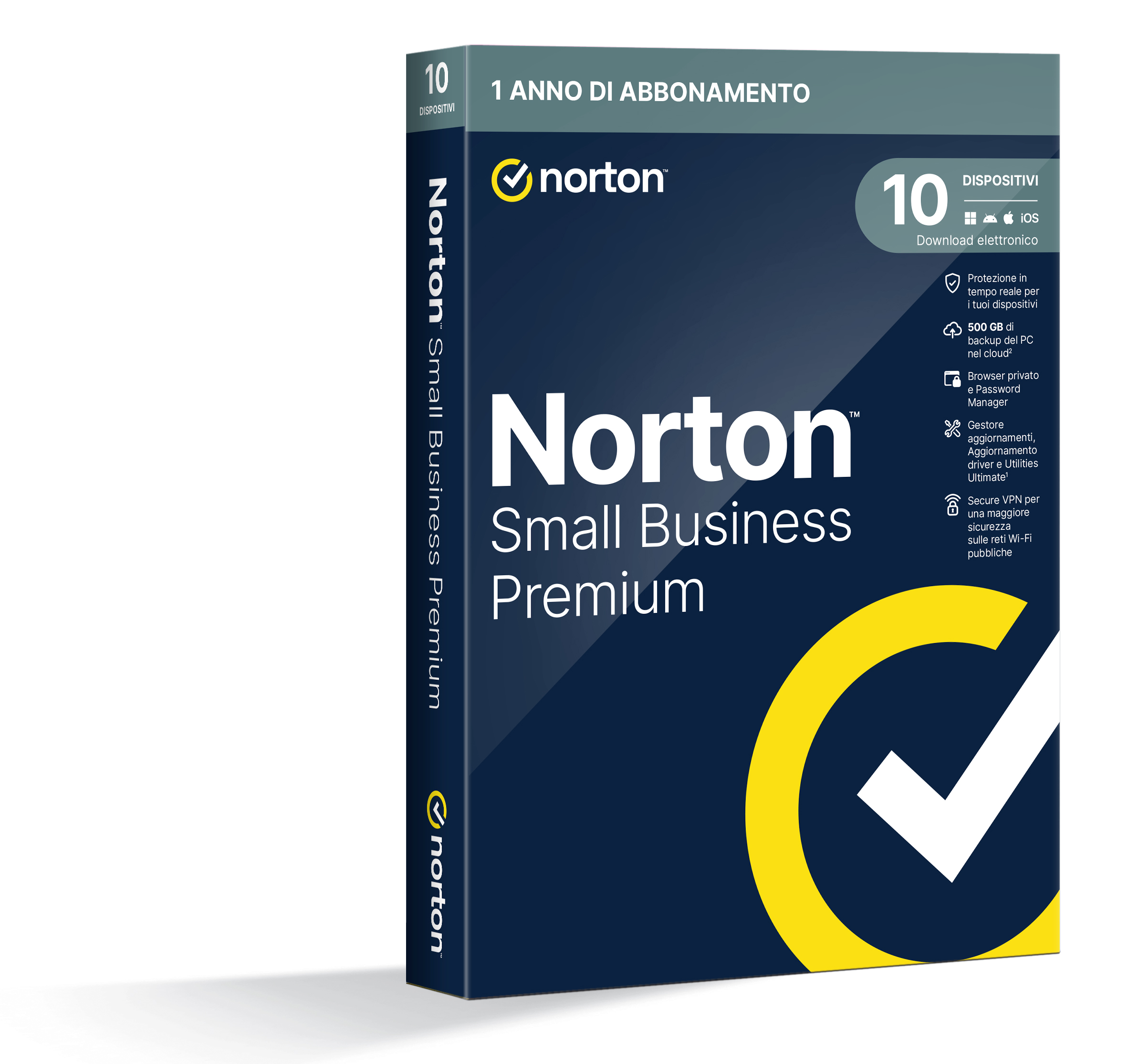 NORTON SMALL BUSINESS PREMIUM 1USER 10 DEV 500GB BACKUP 12 MESI