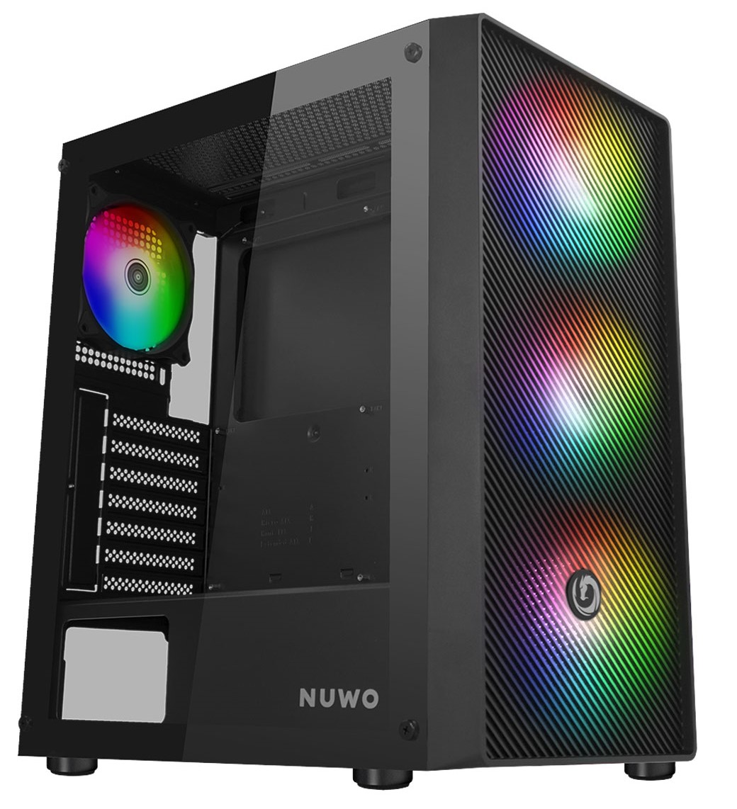 CASE MID-TOWER NO PSU RODAN R603 3USB3 0,5MM SPCC 4FAN RAINBOW BLACK
