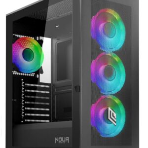 CASE MID-TOWER NO PSU UTOPIA F502BK 1U3 2U2 3*FANARGB VETRO BK