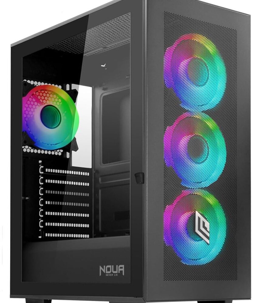 CASE MID-TOWER NO PSU UTOPIA F502BK 1U3 2U2 3*FANARGB VETRO BK