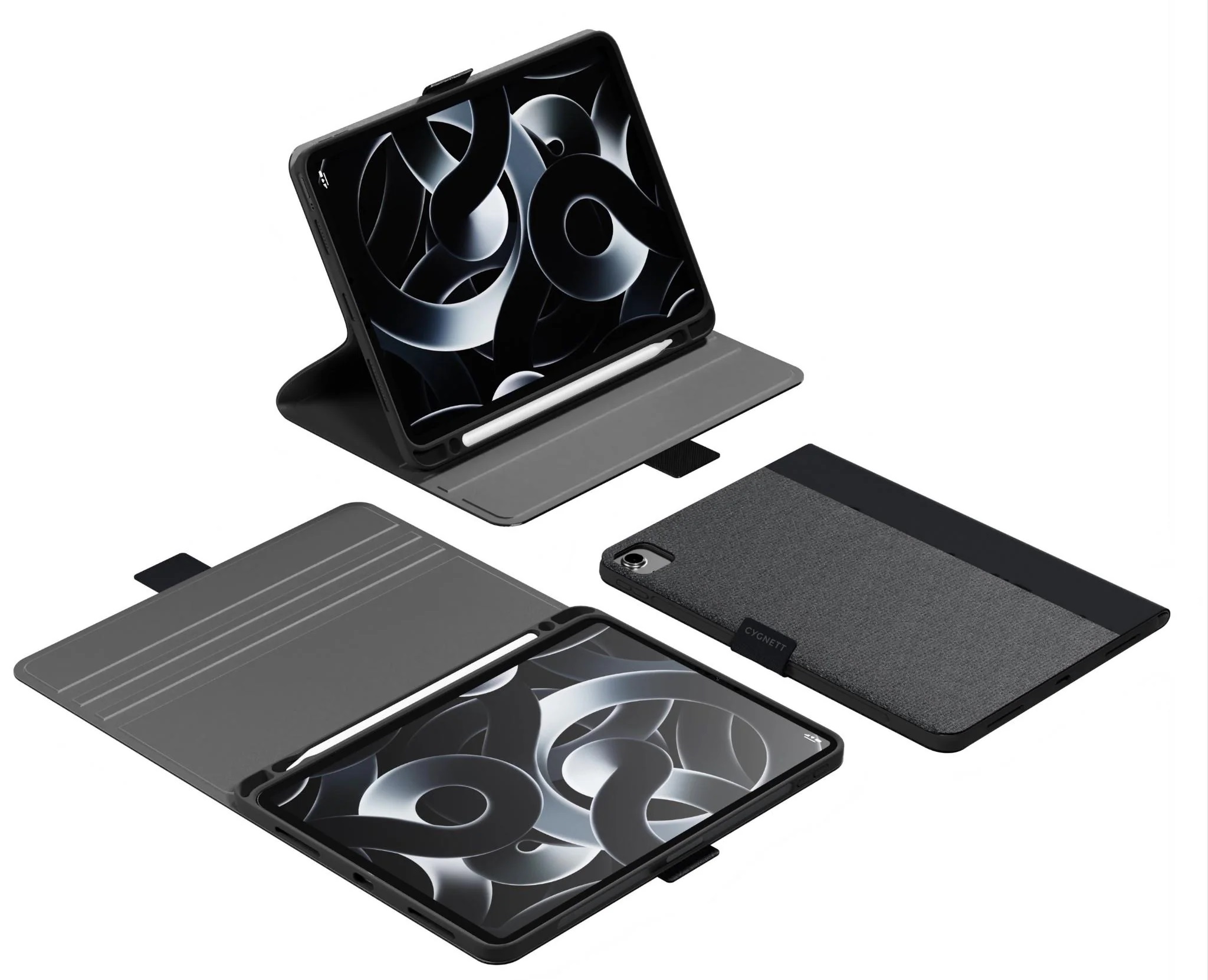 CUSTODIA IPAD AIR 13 2024 BLACK WHIT HOLDER CYGNETT PRO 12.9 (2022)