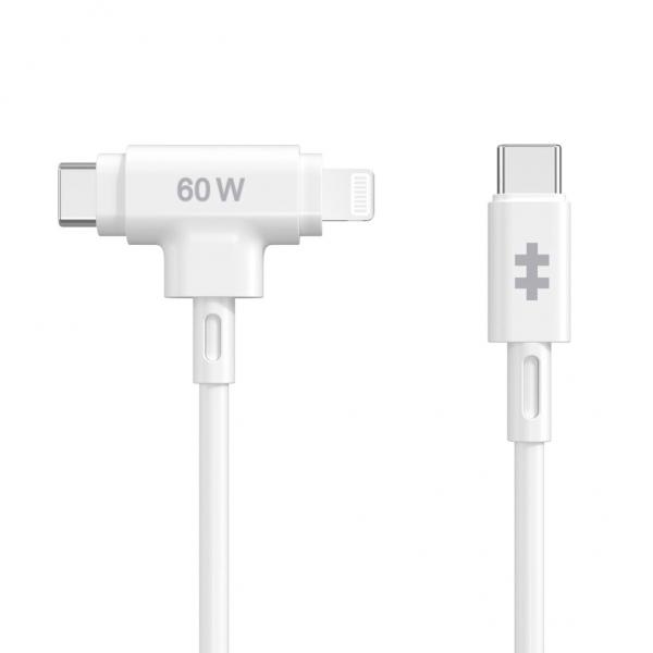 CAVO RIC/TRASF.DATI APPLE HYPER WH USB-C TO USB-C LIGHTNING 60W WHITE