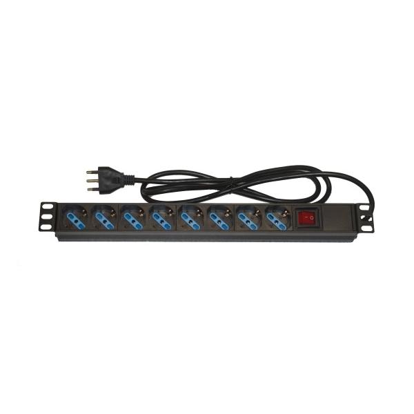ARMADIO RACK MULTIPRESA 8 PRESE 19 TRIPOLARI/SCHUKO INTERRUTTORE ITA